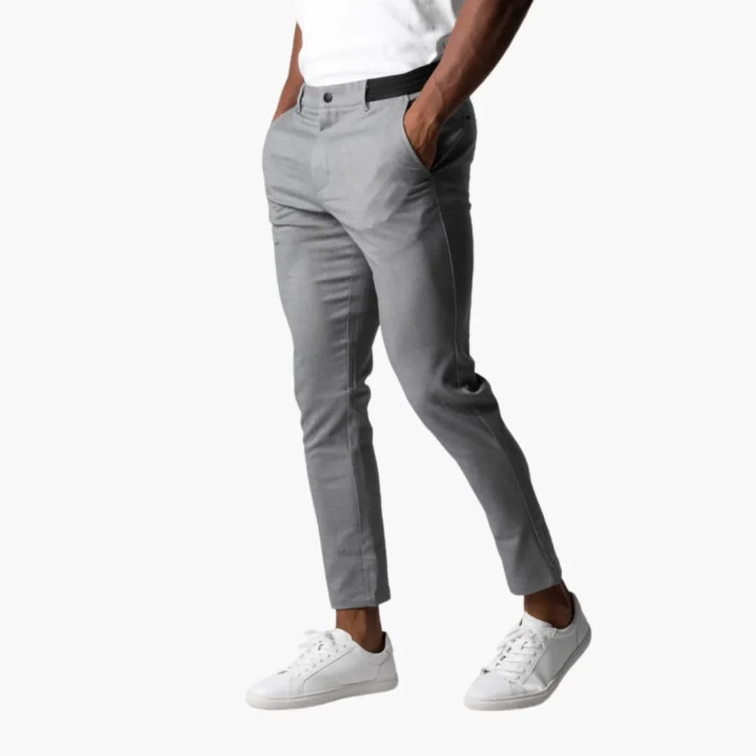 Elastische Herren-Chinohose mit Bund und geradem Bein