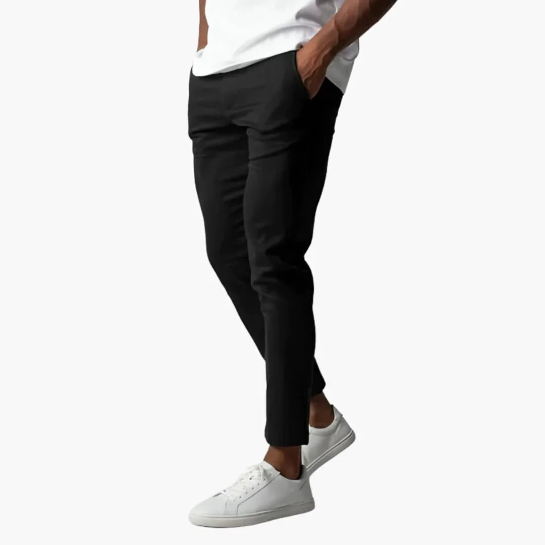 Elastische Herren-Chinohose mit Bund und geradem Bein
