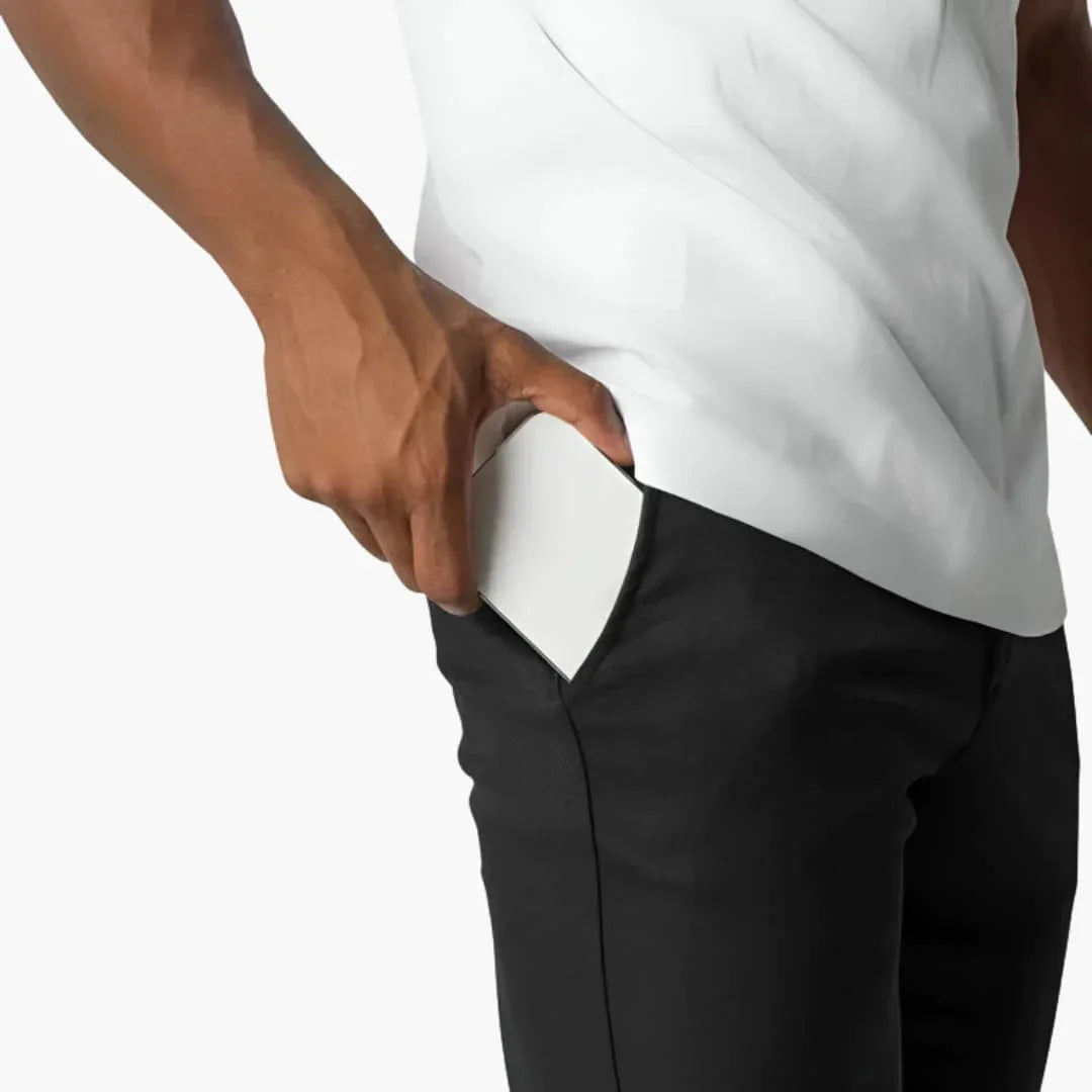 Elastische Herren-Chinohose mit Bund und geradem Bein