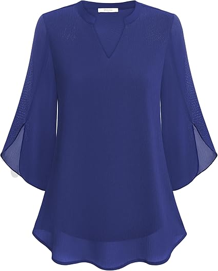 Elegante Bluse aus fließendem Stoff mit 3/4-Ärmeln