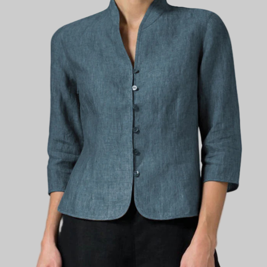 Elegante Damenbluse mit Stehkragen