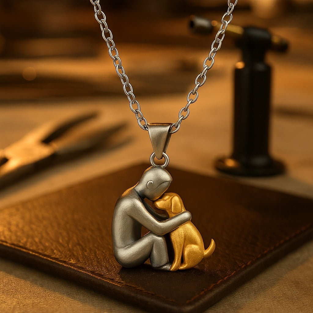 Elegante Halskette mit Umarmungs-Anhänger – stilvoller Schmuck