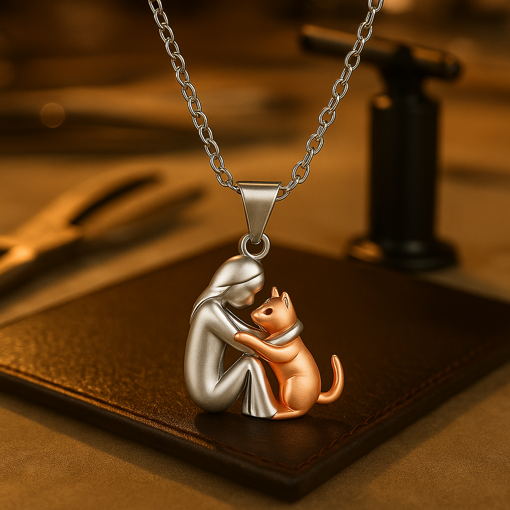Elegante Halskette mit Umarmungs-Anhänger – stilvoller Schmuck