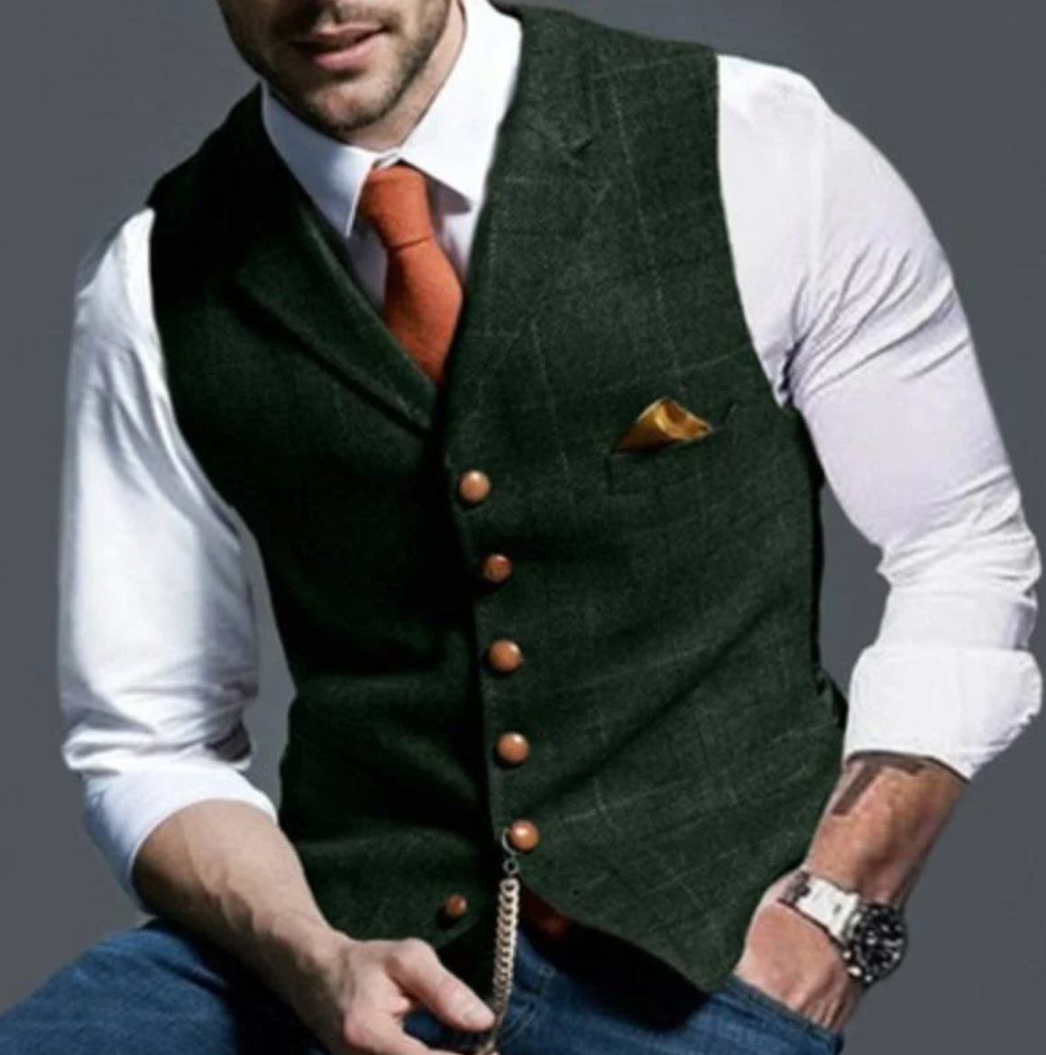 Elegante Herren-Anzugweste im Slim-Fit