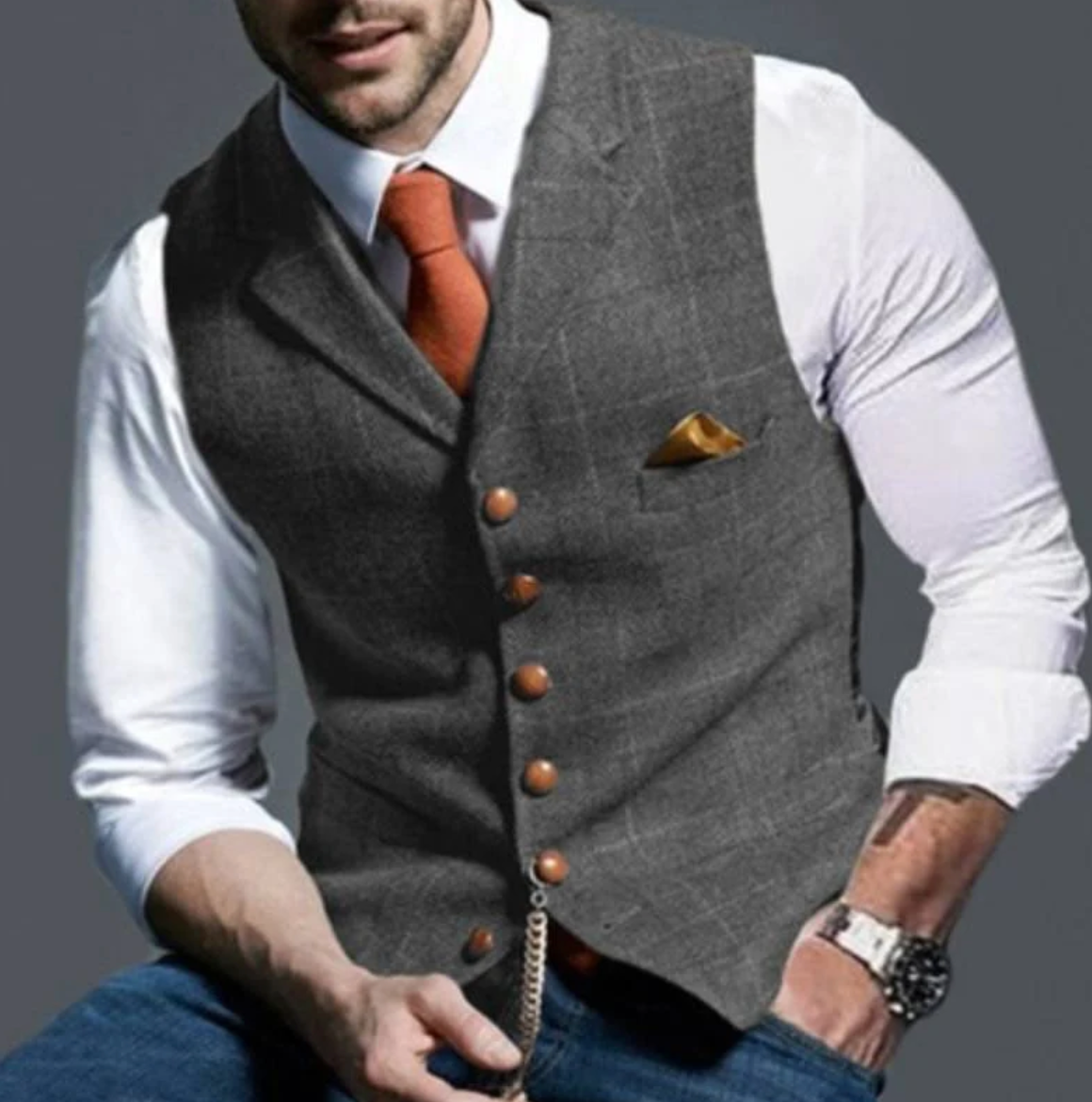 Elegante Herren-Anzugweste im Slim-Fit