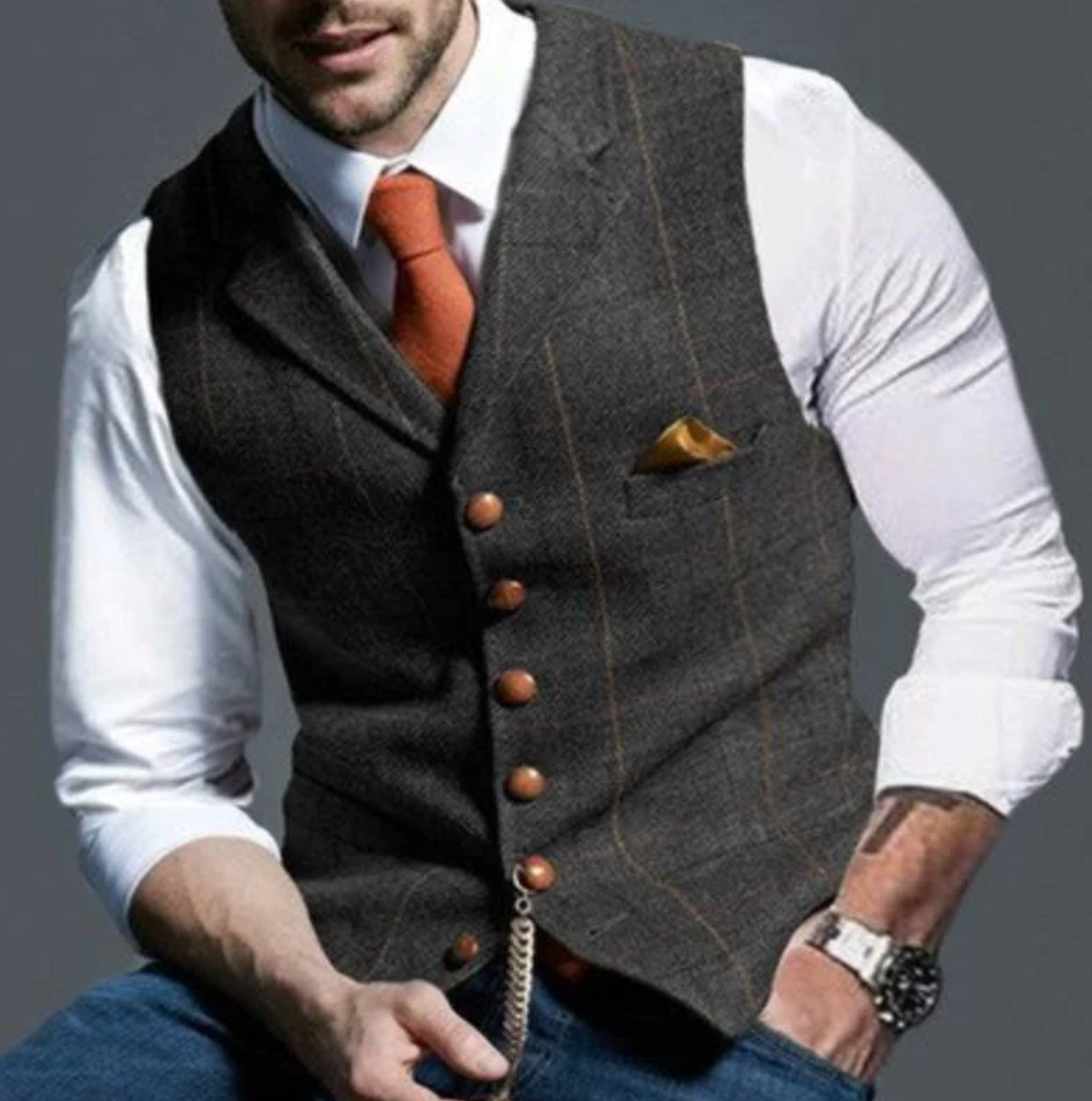 Elegante Herren-Anzugweste im Slim-Fit