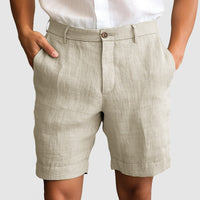 Elegante Herren-Shorts ohne Bundfalten mit Umschlag