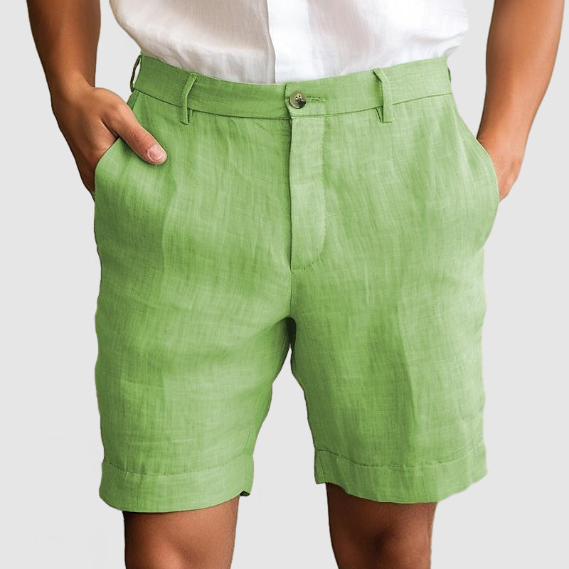 Elegante Herren-Shorts ohne Bundfalten mit Umschlag