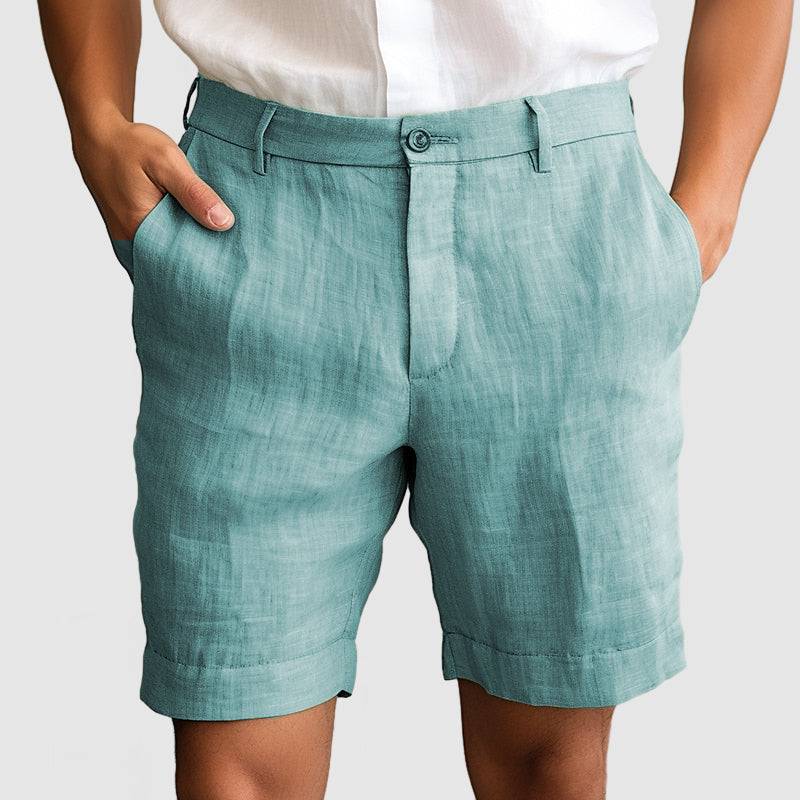 Elegante Herren-Shorts ohne Bundfalten mit Umschlag