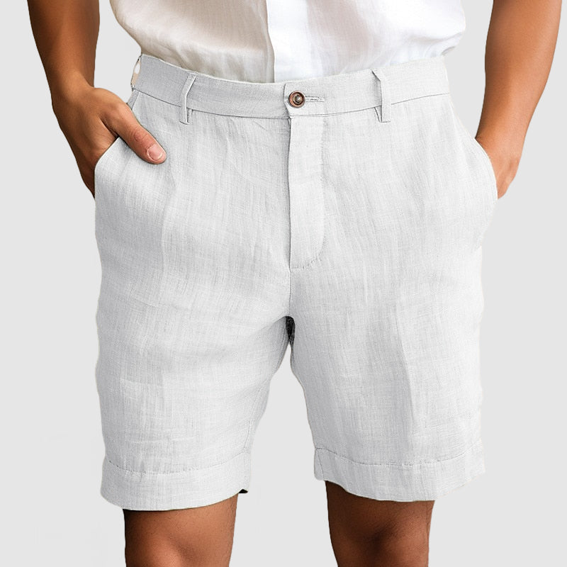 Elegante Herren-Shorts ohne Bundfalten mit Umschlag