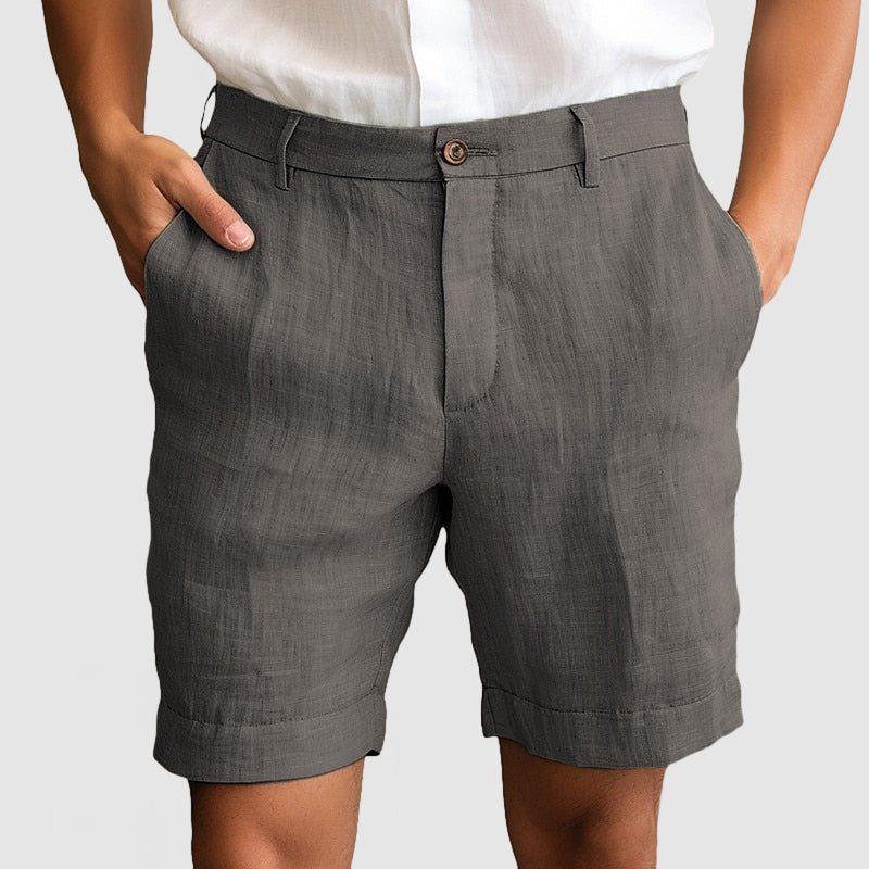 Elegante Herren-Shorts ohne Bundfalten mit Umschlag