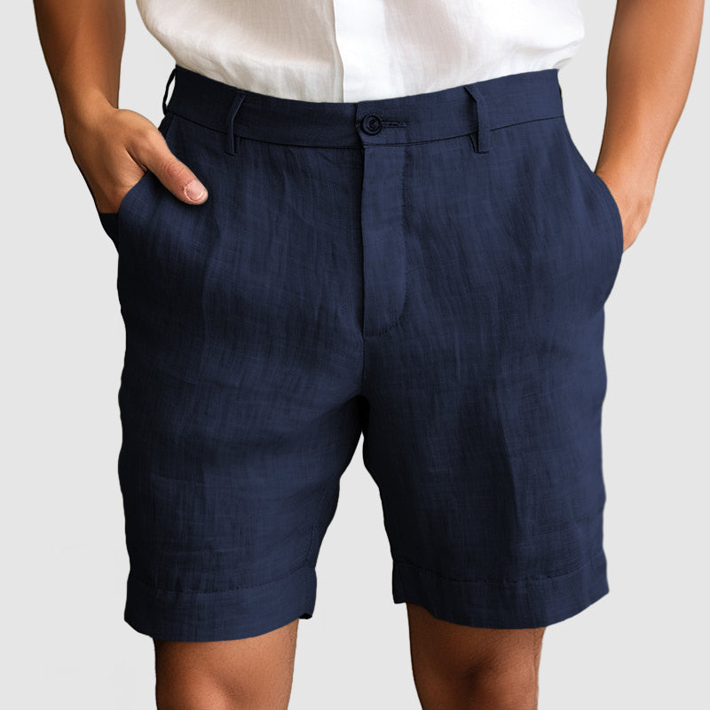 Elegante Herren-Shorts ohne Bundfalten mit Umschlag