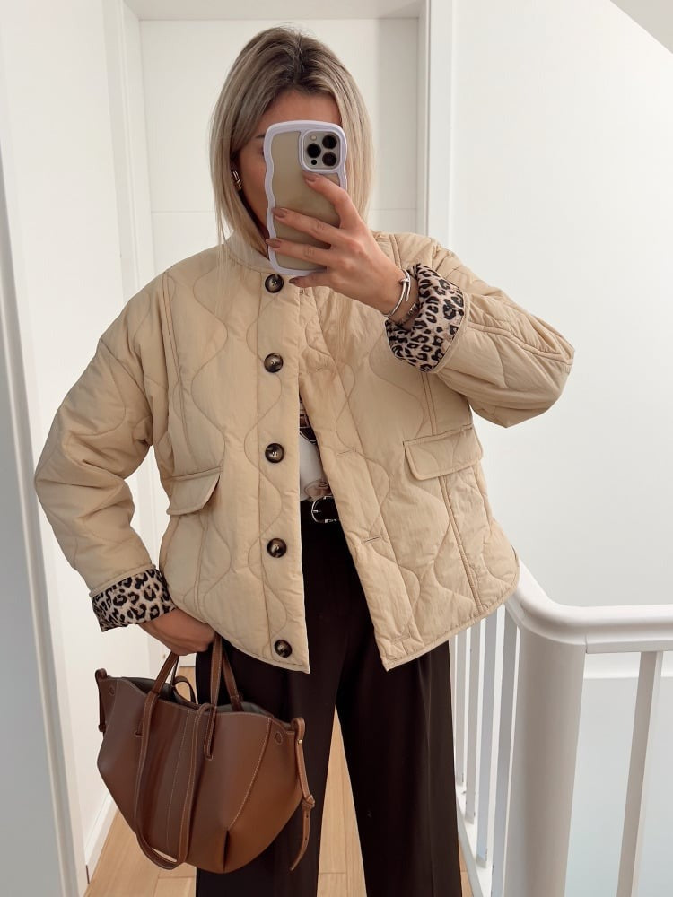 Elegante Jacke mit Leopardenfutter - Schick & Modern
