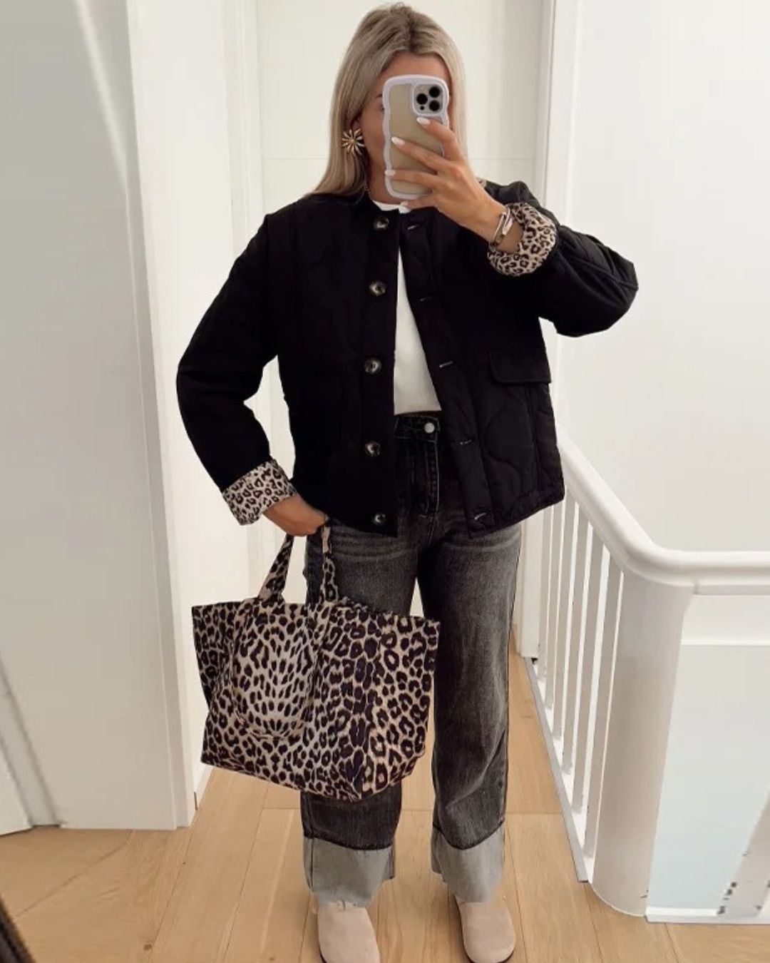 Elegante Jacke mit Leopardenfutter - Schick & Modern