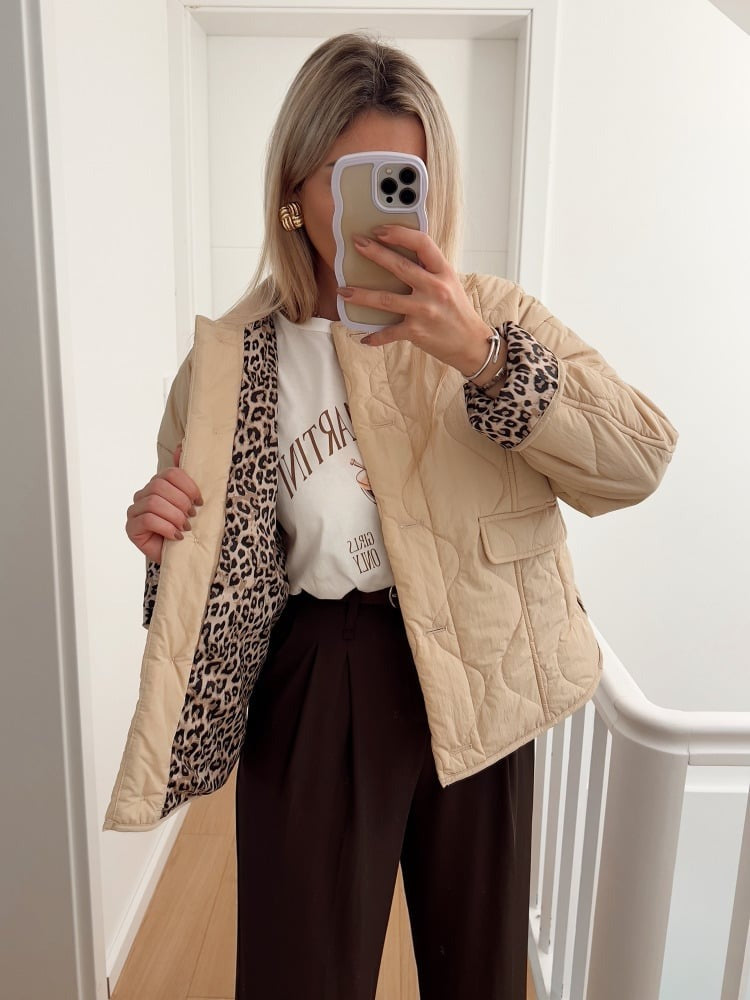 Elegante Jacke mit Leopardenfutter - Schick & Modern