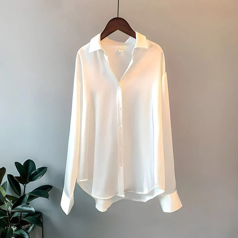 Elegante, luxuriöse und vielseitige Seidenbluse für Damen – Perfekt für den Herbst
