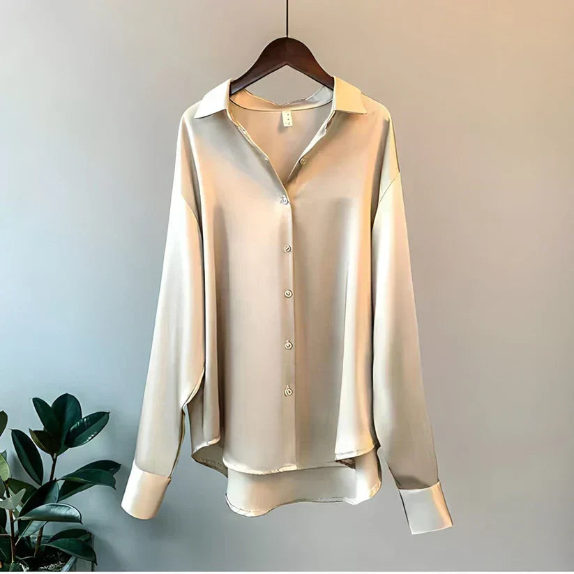 Elegante, luxuriöse und vielseitige Seidenbluse für Damen – Perfekt für den Herbst