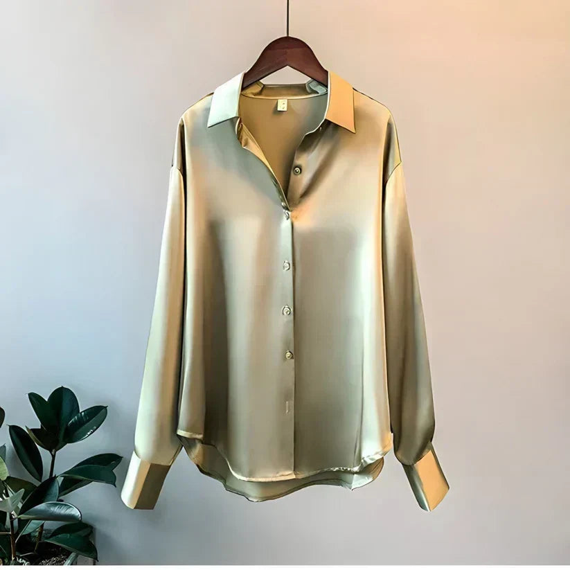 Elegante, luxuriöse und vielseitige Seidenbluse für Damen – Perfekt für den Herbst