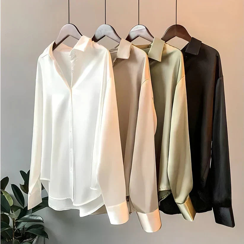 Elegante, luxuriöse und vielseitige Seidenbluse für Damen – Perfekt für den Herbst