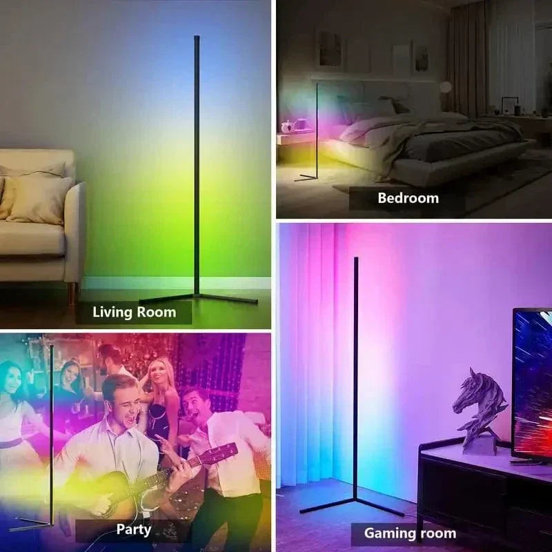 Elegante RGB-Ecklampe mit Fernbedienung – Moderne Beleuchtung