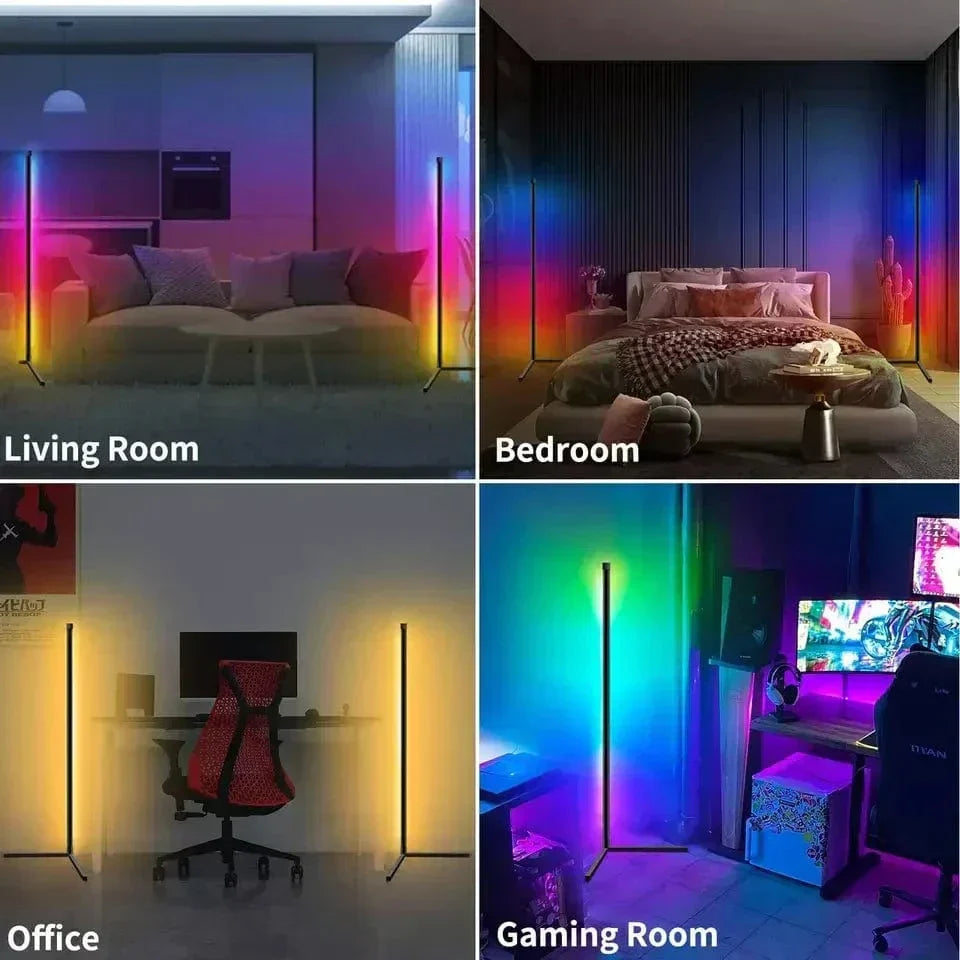 Elegante RGB-Ecklampe mit Fernbedienung – Moderne Beleuchtung