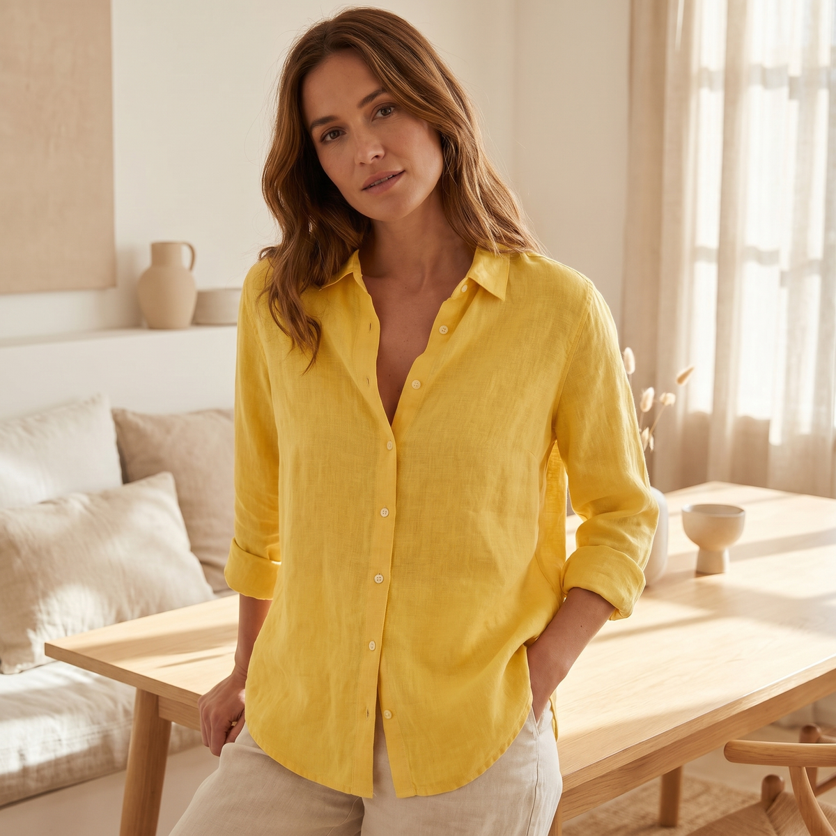Elegante Stoffbluse für Damen | Vielseitiges Top von morgens bis abends