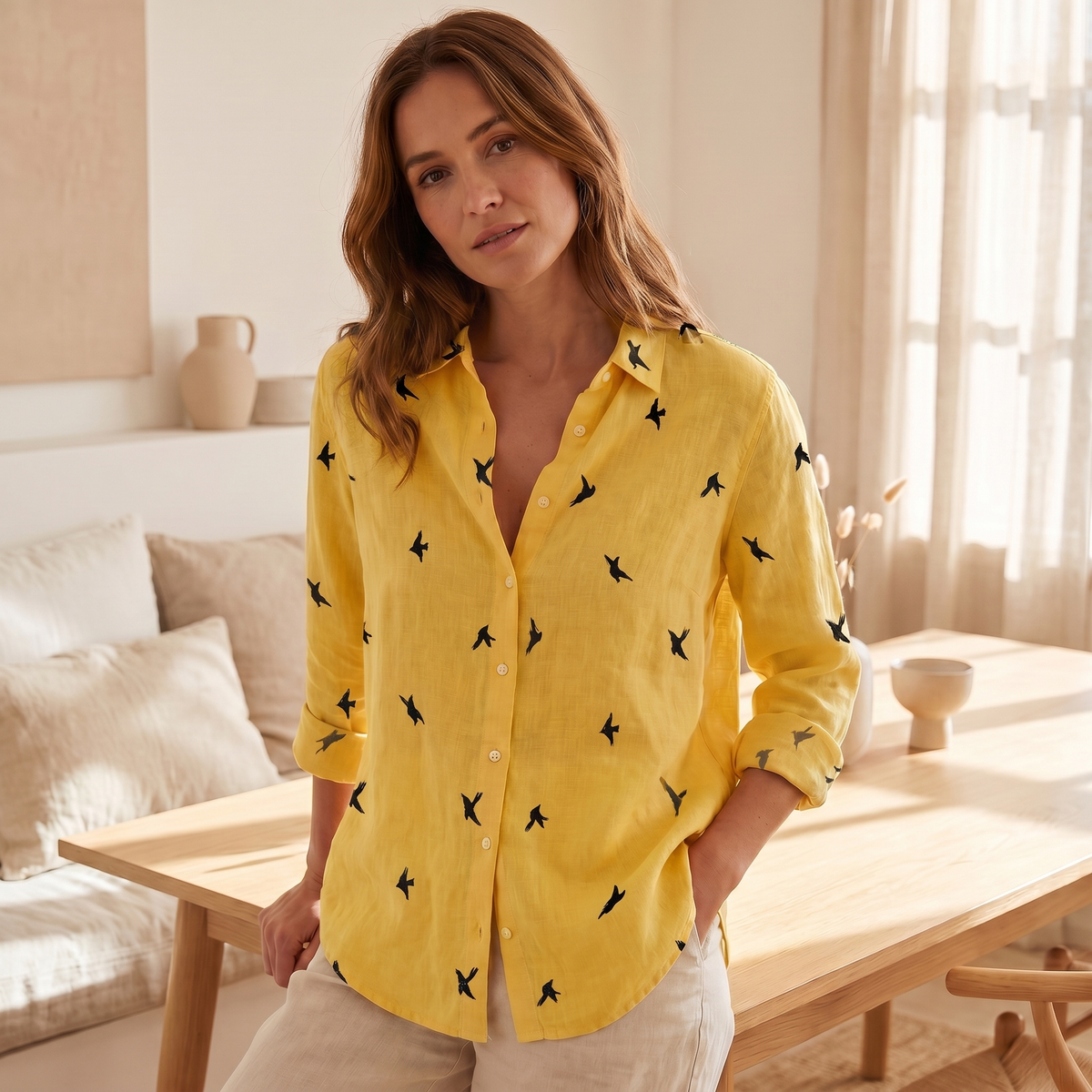 Elegante Stoffbluse für Damen | Vielseitiges Top von morgens bis abends