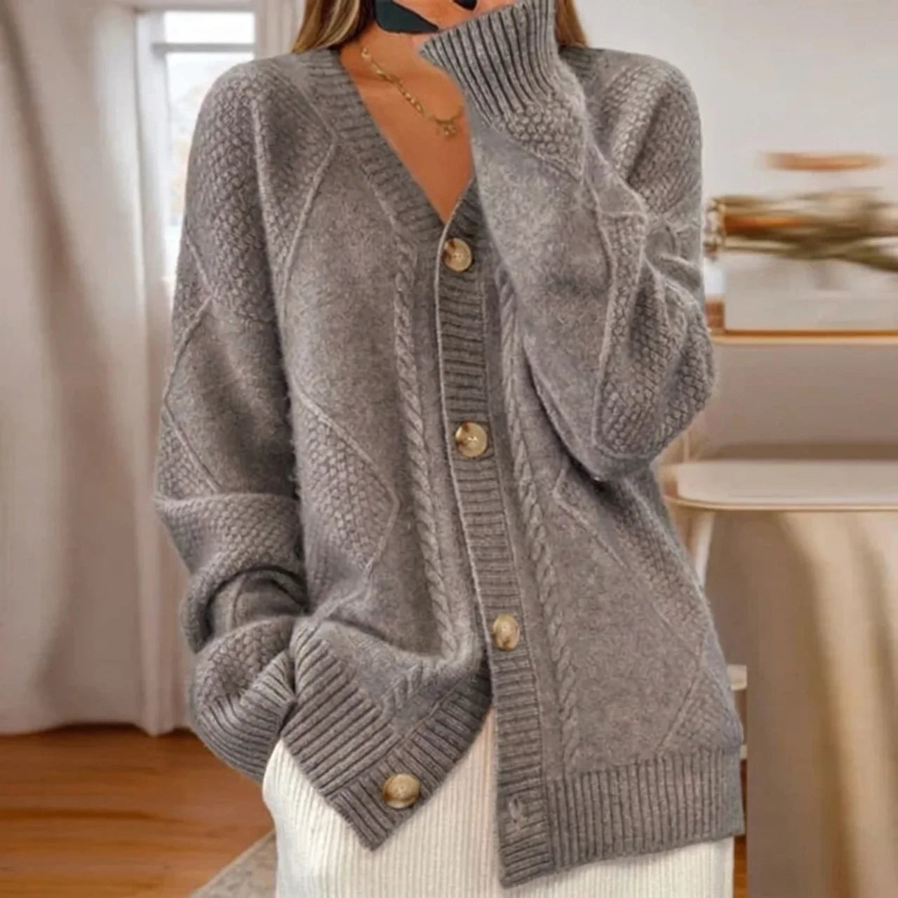 Elegante Strickjacke aus Baumwolle für Damen