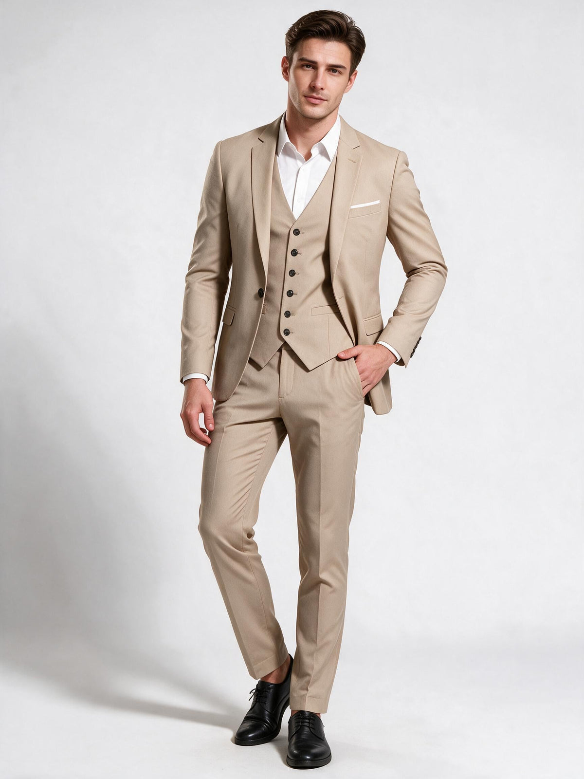 Eleganter 3-teiliger Herrenanzug – Sakko, Weste & Hose