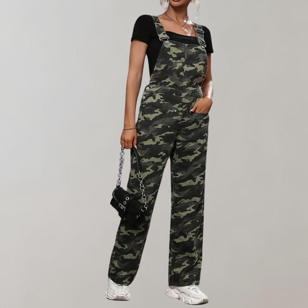 Eleganter Damen-Jumpsuit im Camouflage-Look