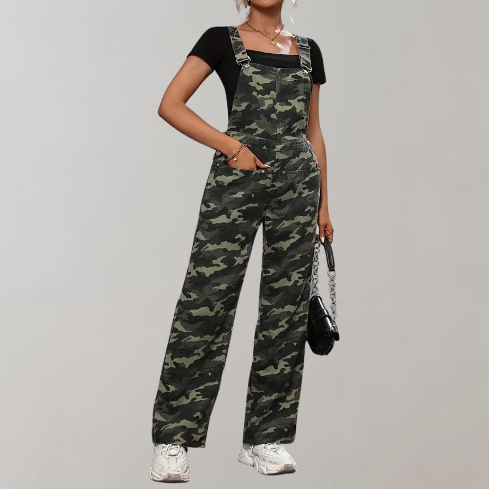 Eleganter Damen-Jumpsuit im Camouflage-Look