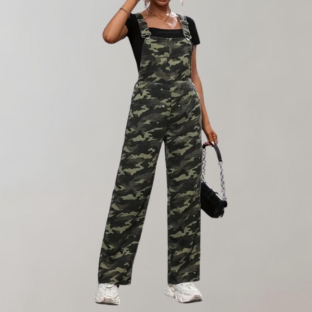 Eleganter Damen-Jumpsuit im Camouflage-Look