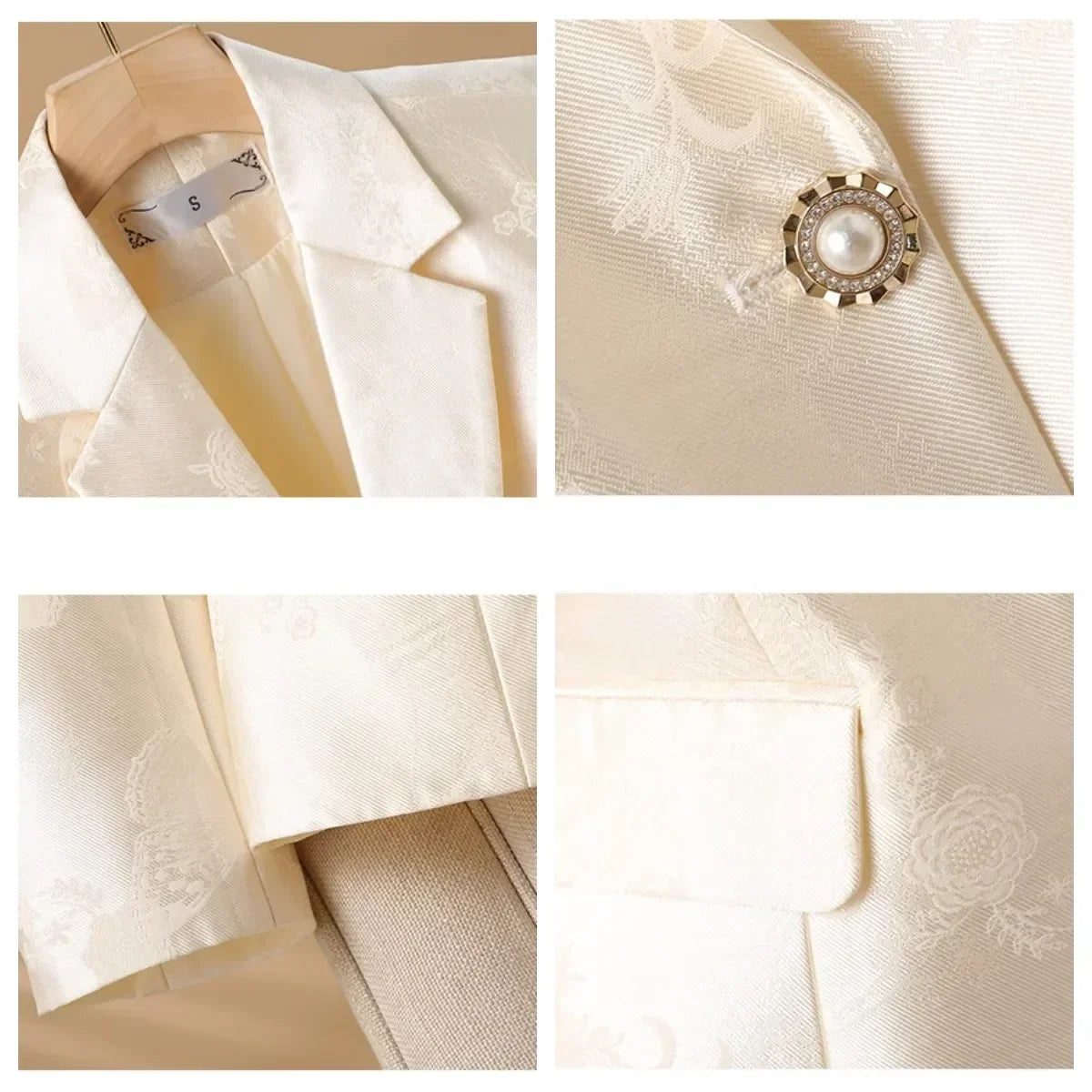 Eleganter Damenblazer mit Rosette und Schmuckknopf
