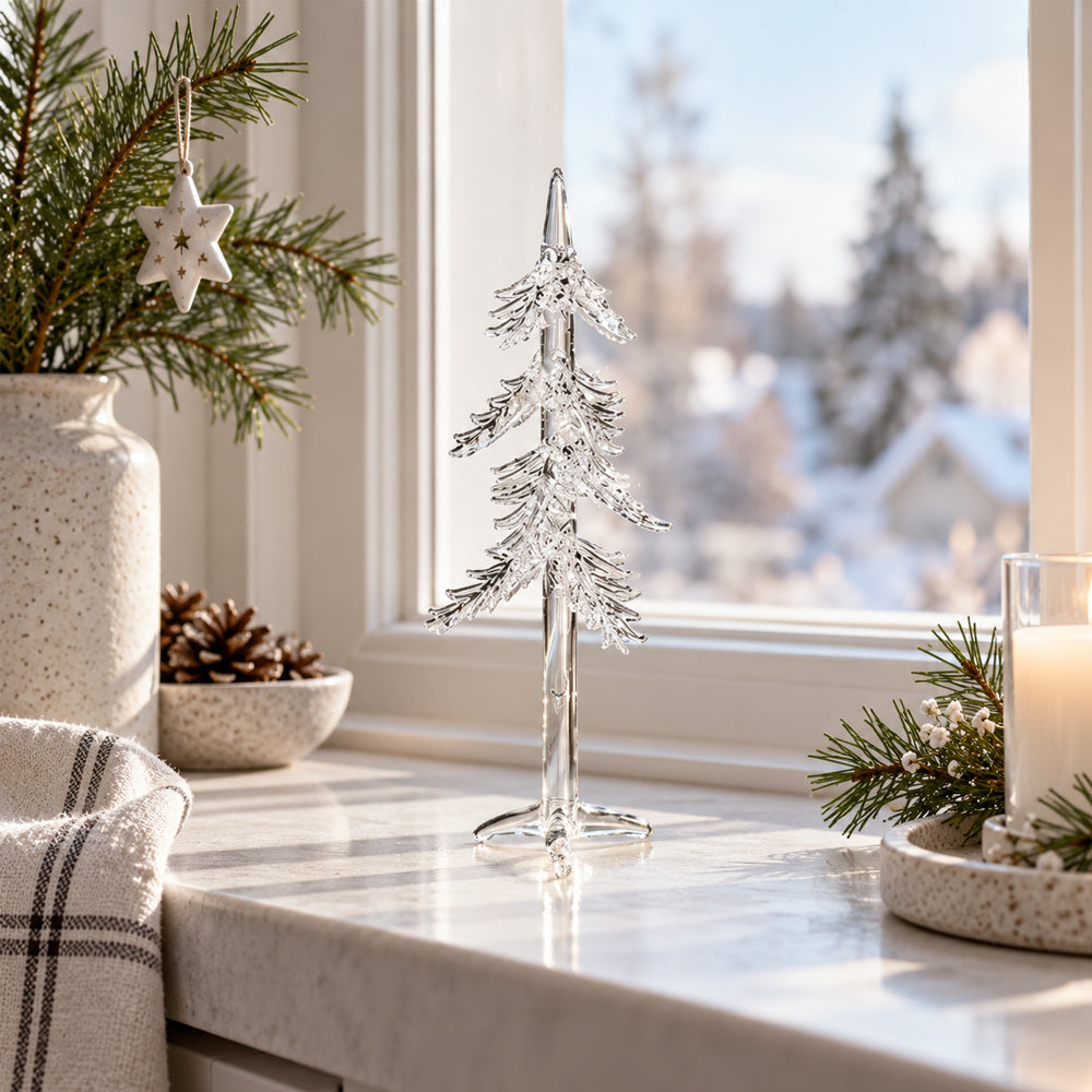 Eleganter Glas-Weihnachtsbaum – transparente Weihnachtsdekoration