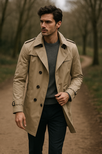 Eleganter Herren-Trenchcoat mit strukturierter Passform