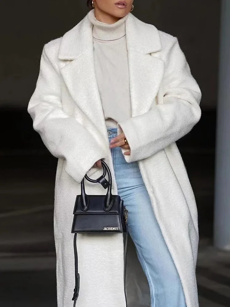 Eleganter, langer Oversized-Wintermantel für Damen