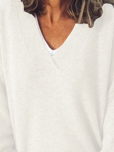 Eleganter Oversize-Strickpullover mit V-Ausschnitt für Damen