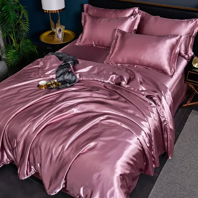 Eleganter Satin-Bettbezug, luxuriöse Bettwäsche