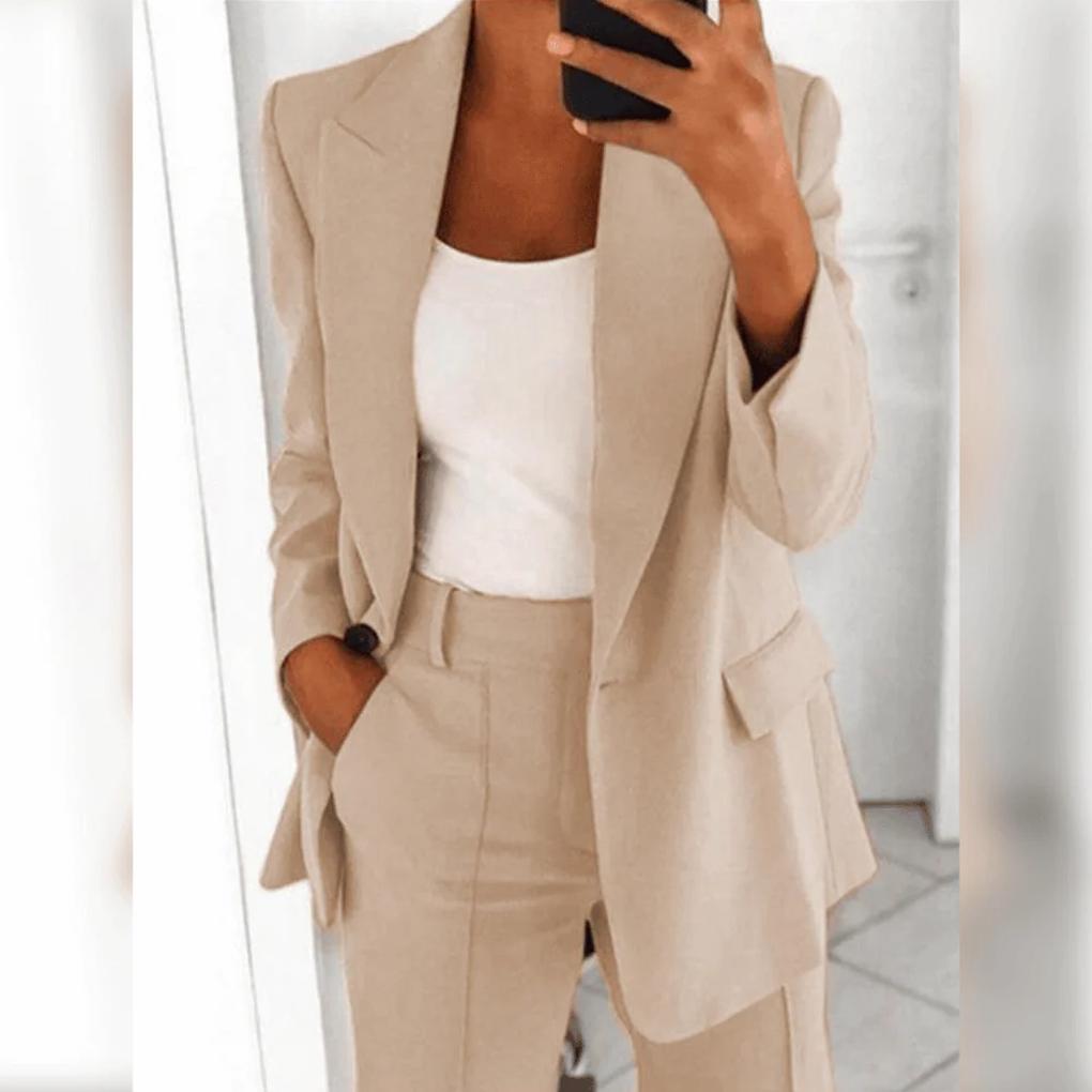 Elegantes 2-teiliges Damen-Hosenanzug-Set – Zweiteiler für formelle Looks