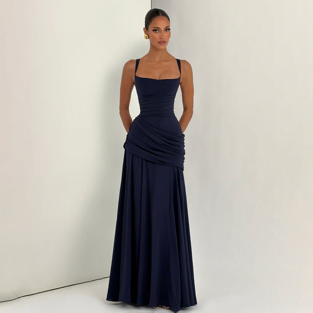 Elegantes, einfarbiges Figurbetontes Kleid für Damen