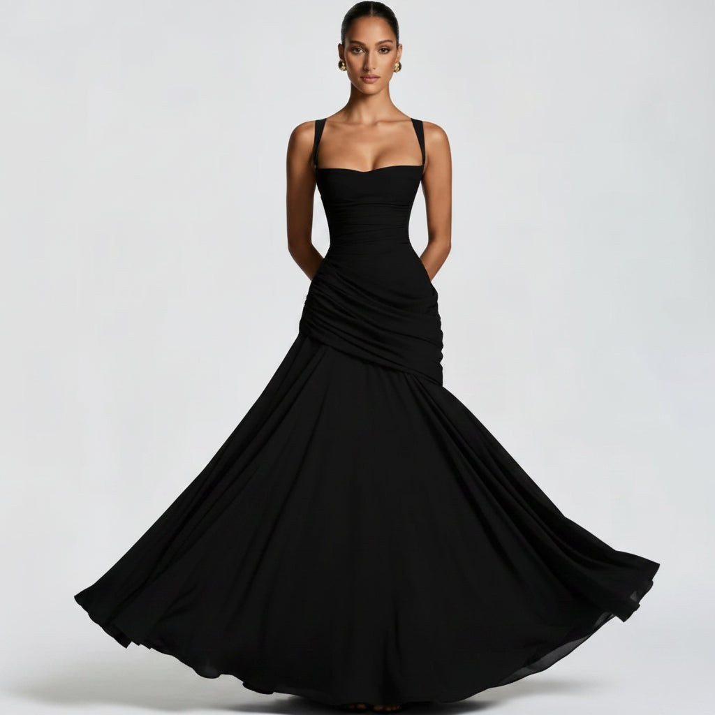 Elegantes, einfarbiges Figurbetontes Kleid für Damen