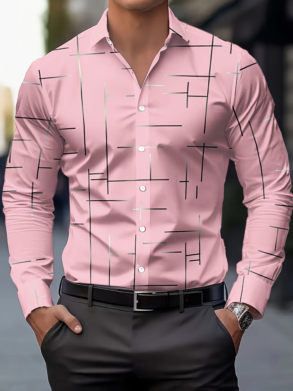 Elegantes Hemd mit Linienmuster