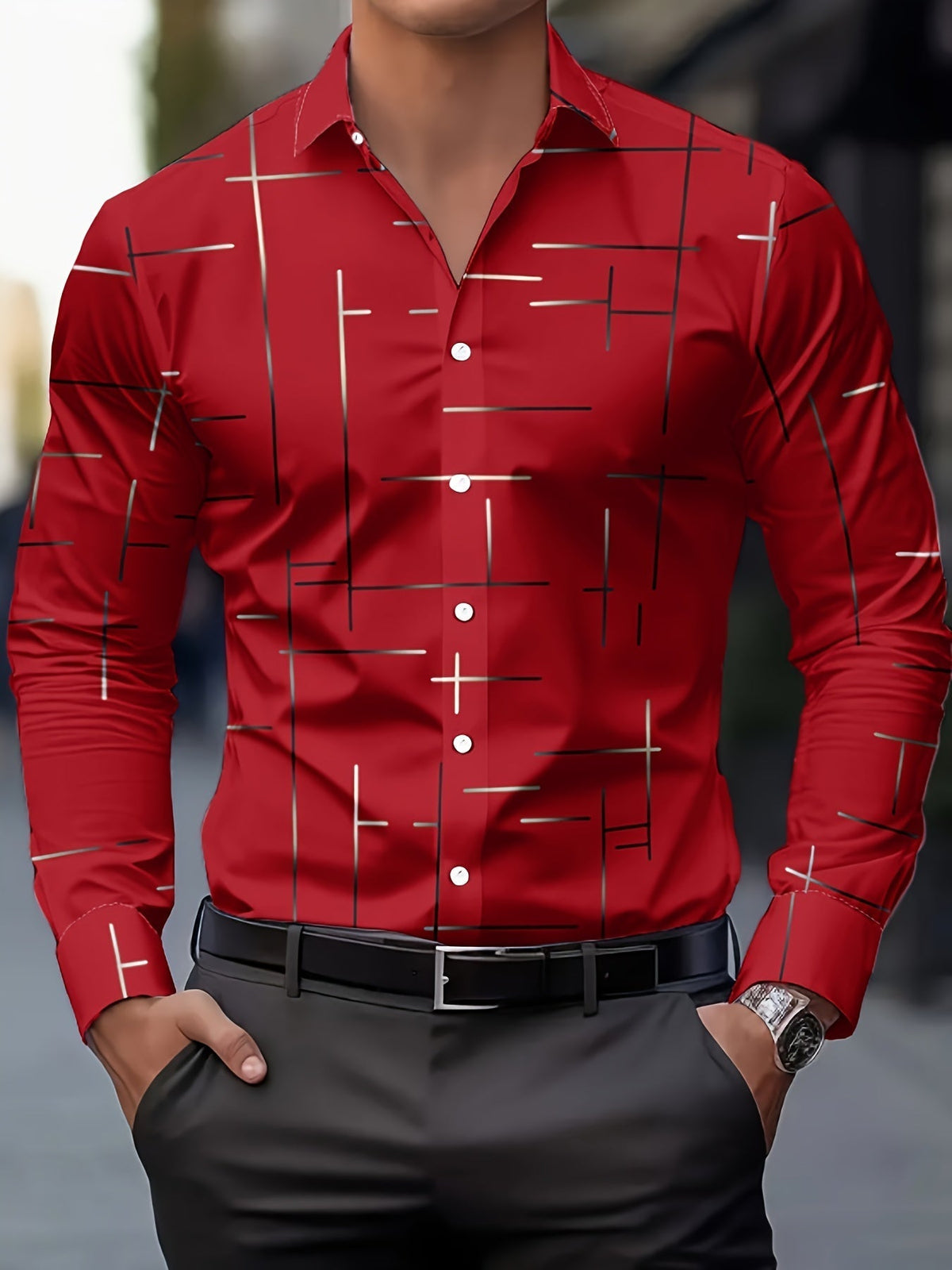 Elegantes Hemd mit Linienmuster