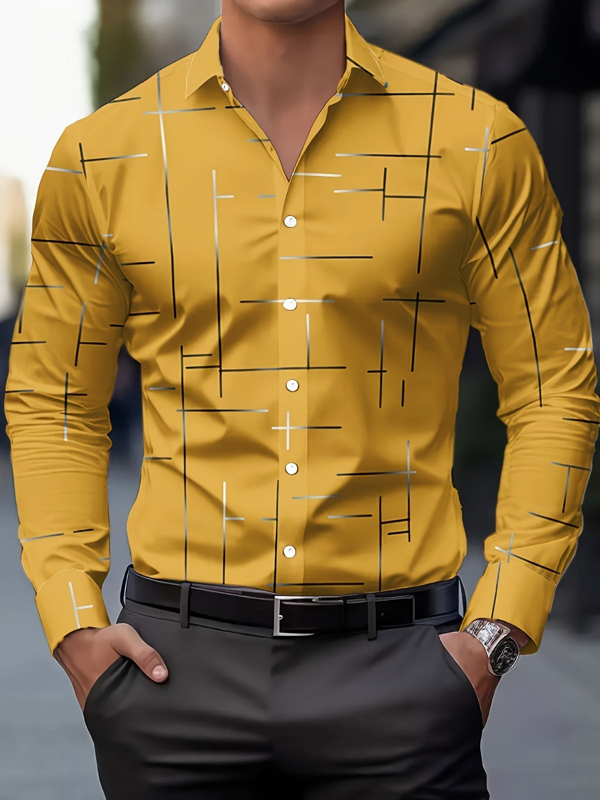 Elegantes Hemd mit Linienmuster
