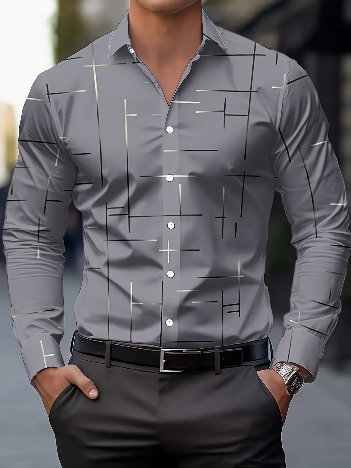 Elegantes Hemd mit Linienmuster