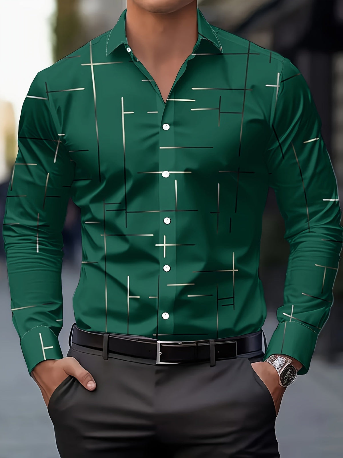 Elegantes Hemd mit Linienmuster