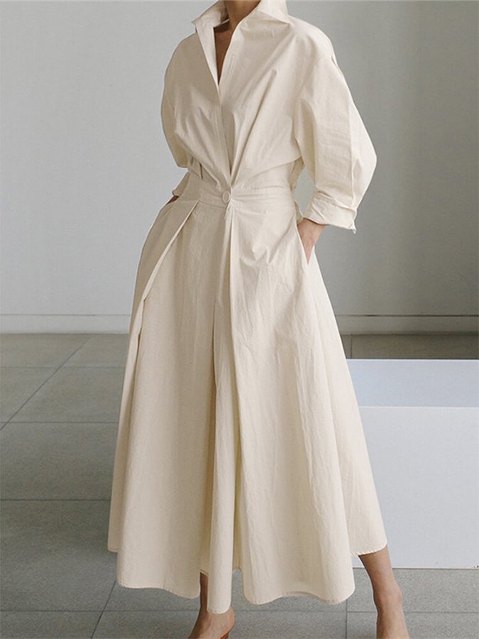 Elegantes Hemdblusenkleid mit Knöpfen