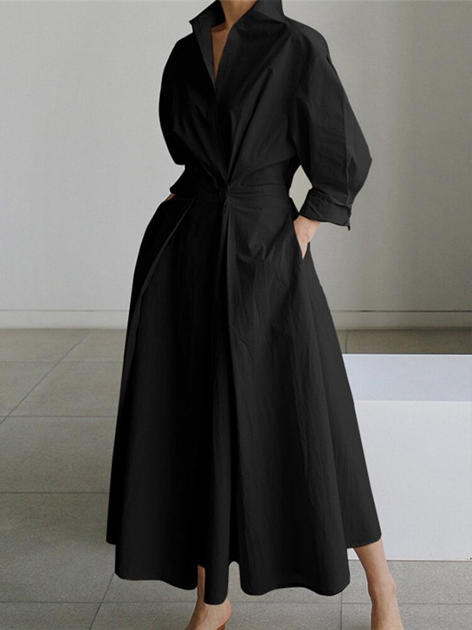 Elegantes Hemdblusenkleid mit Knöpfen