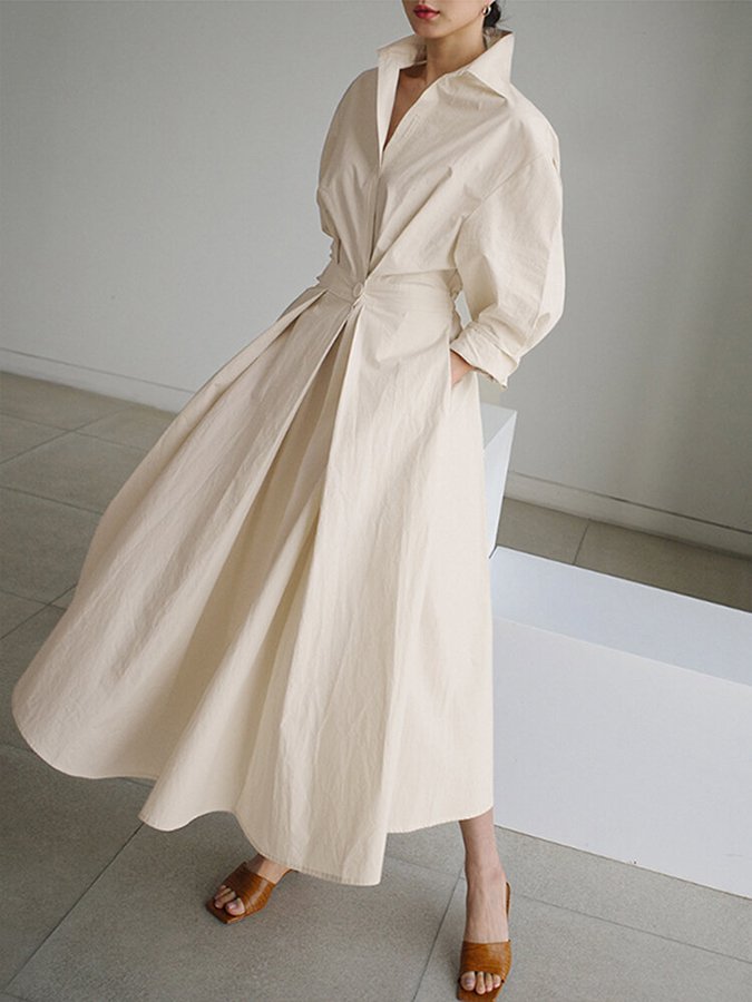 Elegantes Hemdblusenkleid mit Knöpfen
