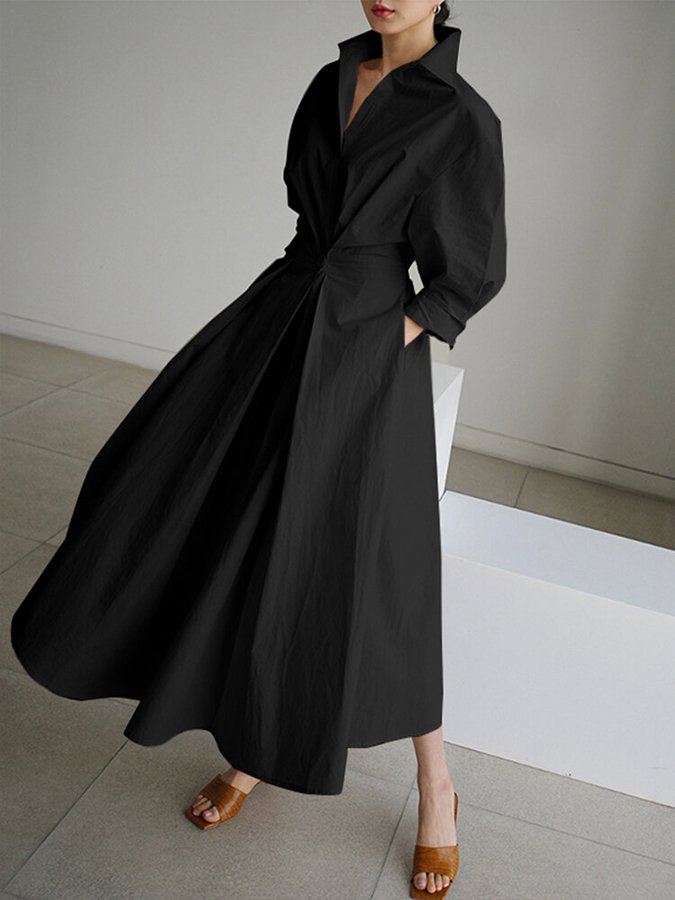 Elegantes Hemdblusenkleid mit Knöpfen